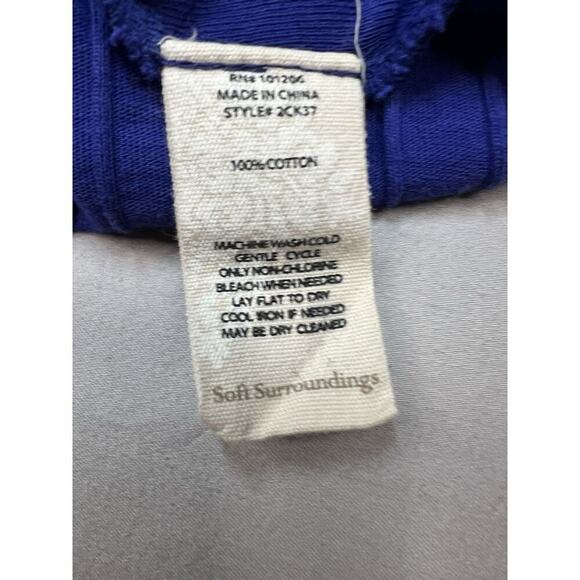 Soft Surroundings Blue Ribbed Cotton Tunic Top Size M - Picture 8 of 9
